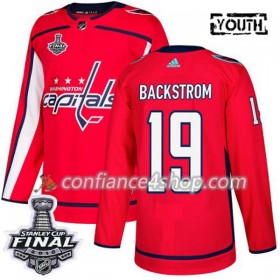 Adidas Maillot de Hockey Washington Capitals Nicklas Backstrom 19 Rouge 2018 Stanley Cup Final Patch Authentic - Enfant